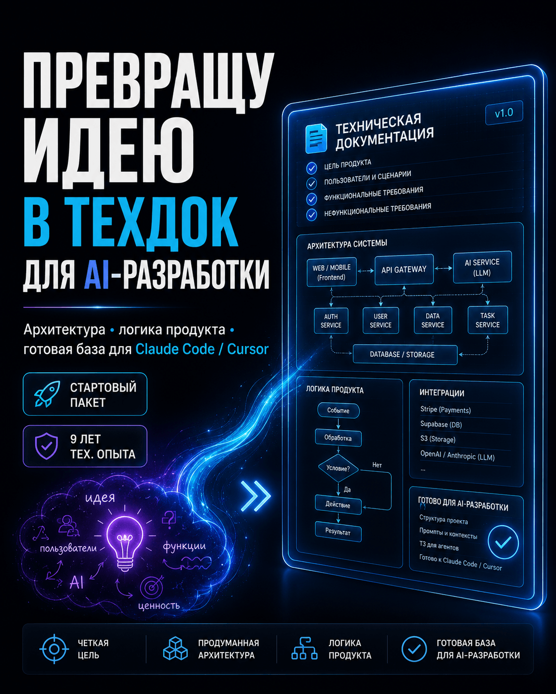 🧠 Стартовая техническая проработка проекта для разработки с AI